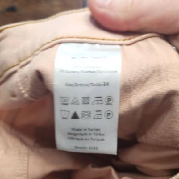 baum und pferdgarten pale pink button fly jeans sz 34 - Picture 6 of 6